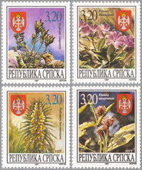 #53-56 Bosnia (Serb) - Flowers (MNH)