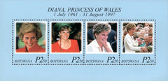 #663 Botswana - 1998 Diana, Princess of Wales (1961-1997) S/S (MNH)