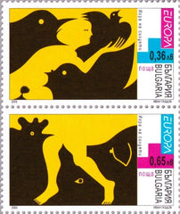 #4255 Bulgaria - 2003 Europa: Poster Art, Vert. Pair (MNH)