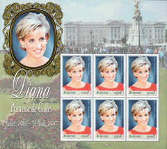 #756 Burundi - 1999 Diana, Princess of Wales, Sheet of 6 (MNH)