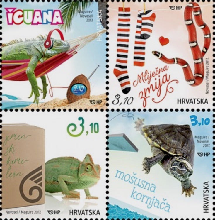 #1022 Croatia - Children's World: Pets - Reptiles, Set of 4 (MNH)