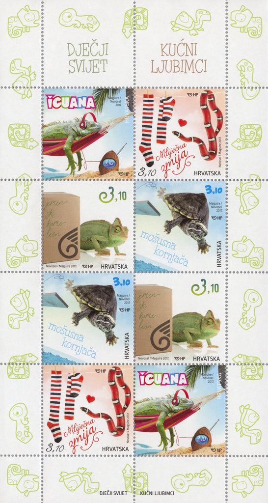 #1022 Croatia - Children's World: Pets - Reptiles M/S (MNH)
