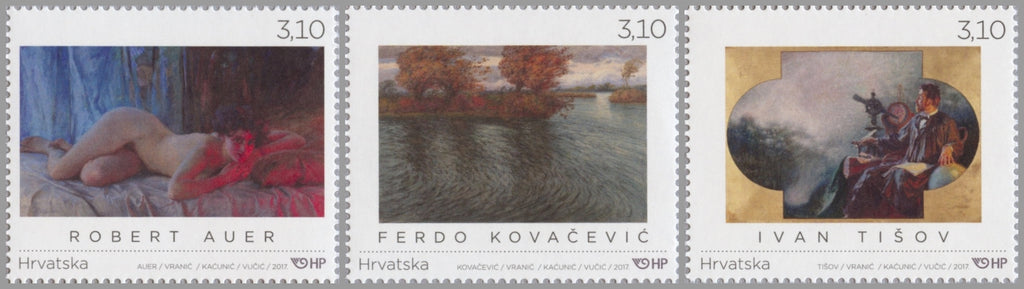 #1052-1054 Croatia - Paintings, Set of 3 (MNH)