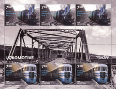 #1088 Croatia - Locomotives M/S (MNH)