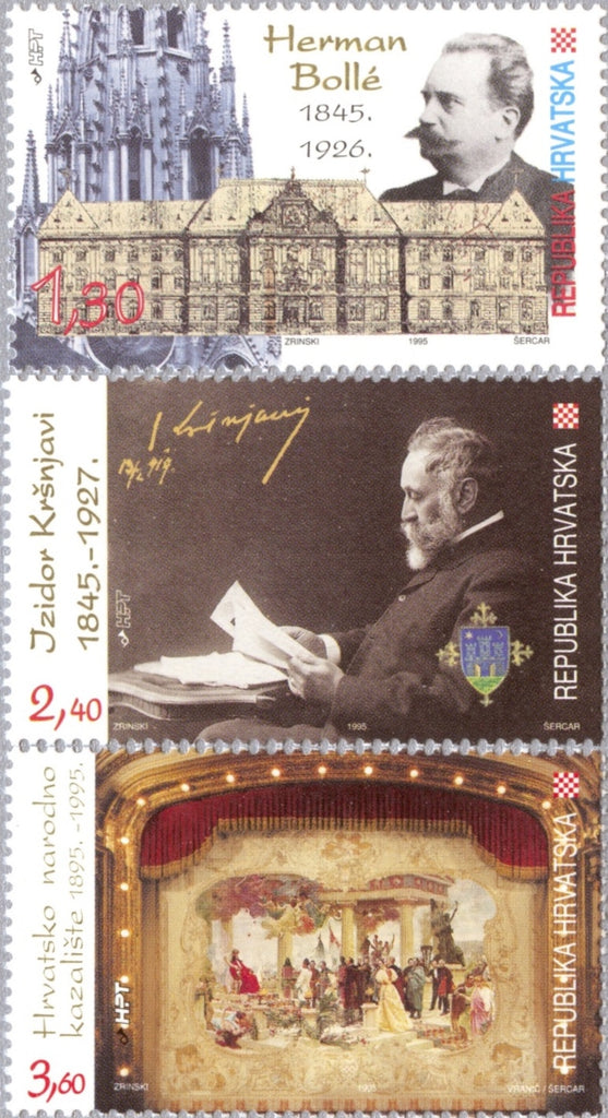 #258-260 Croatia - Herman Bolle, Architect, Painter, Theatre (MNH)