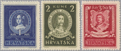 #56-58 Croatia - Catherine Zrinski, Fran Krsto Frankopan, Petar Zrinski (MNH)