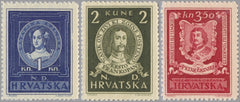 #56-58 Croatia - Catherine Zrinski, Fran Krsto Frankopan, Petar Zrinski (MNH)