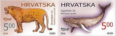 #1009 Croatia - Depictions of Fossilized Animals, Pair (MNH)