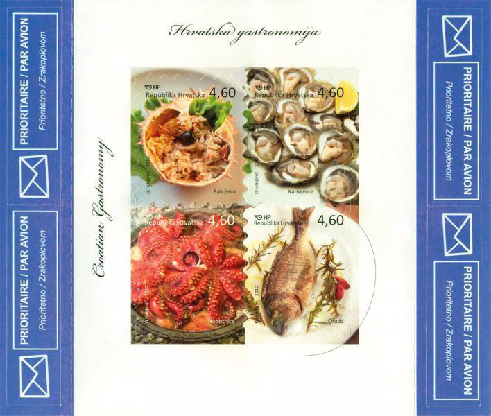 #846 Croatia - 2012 Seafood Dishes M/S (MNH)
