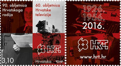 #989 Croatia - Croatian Radio, 90th Anniv. and Television, 60th Anniv. (MNH)