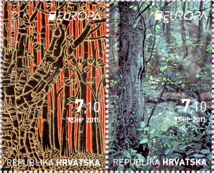 #802 Croatia - 2011 Europa: Intl. Year of Forests, Pair (MNH)
