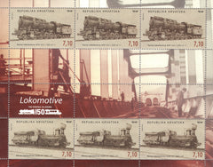 #850 Croatia - Locomotives M/S (MNH)