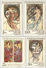 #1634-1637 Czechoslovakia - Paintings by Alfons Mucha (MNH)
