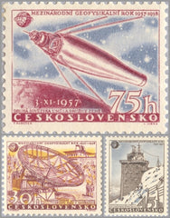 #836-838 Czechoslovakia - IGY, 1957-58 and Sputnik 2 (MNH)