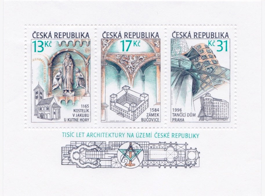 #3141 Czech Republic - Architecture S/S (MNH)