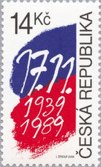 #3434 Czech Republic - Protest Rallies of Nov. 17, 1939, and Nov. 17, 1989 (MNH)
