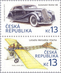 #3632 Czech Republic - Historic Methods of Transportation, Pair (MNH)
