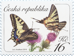 #3669 Czech Republic - Common Yellow Swallowtail Butterflies and Thistles (MNH)