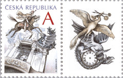 #3801 Czech Republic - Clock and Horseman Lancing Dragon (MNH)