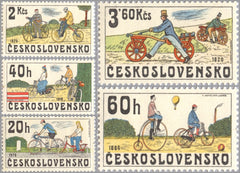 #2255-2259 Czechoslovakia - "Bone Shaker" Bicycles (MNH)