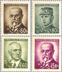 #301-304 Czechoslovakia - Stefanik, Benes, Masaryk, Set of 4 (MNH)