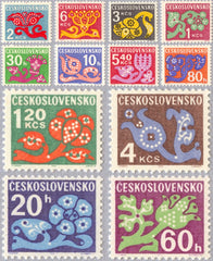#J95-J106 Czechoslovakia - Stylized Flowers (MNH)