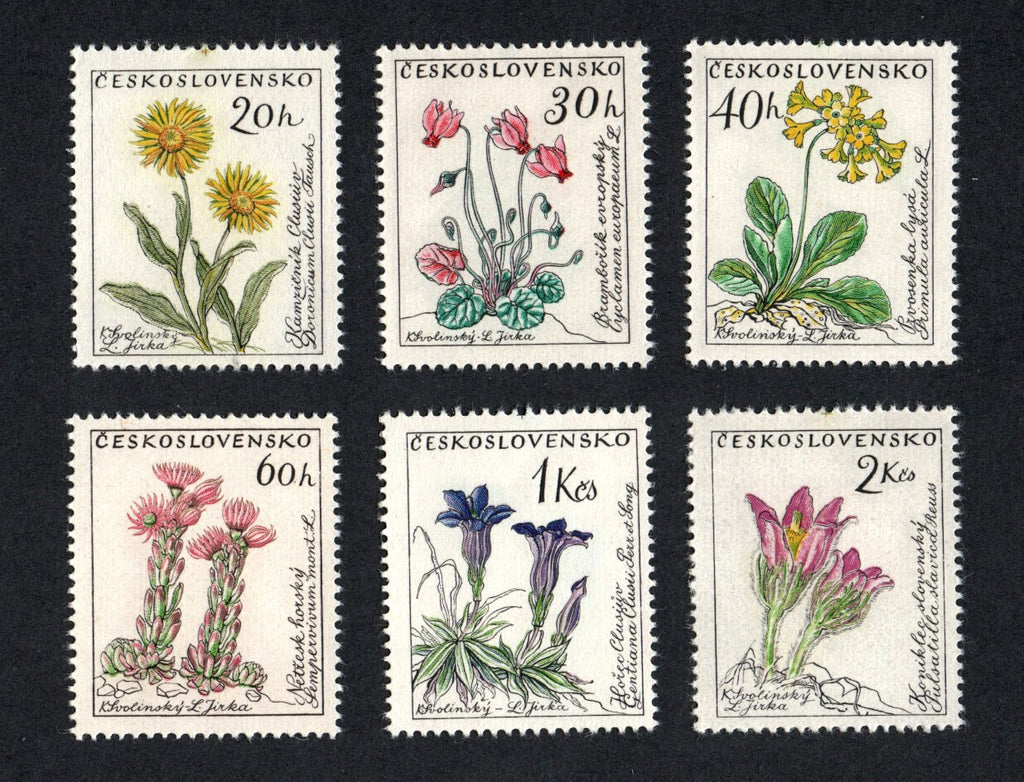 #1013-1018 Czechoslovakia - Flowers (MNH)