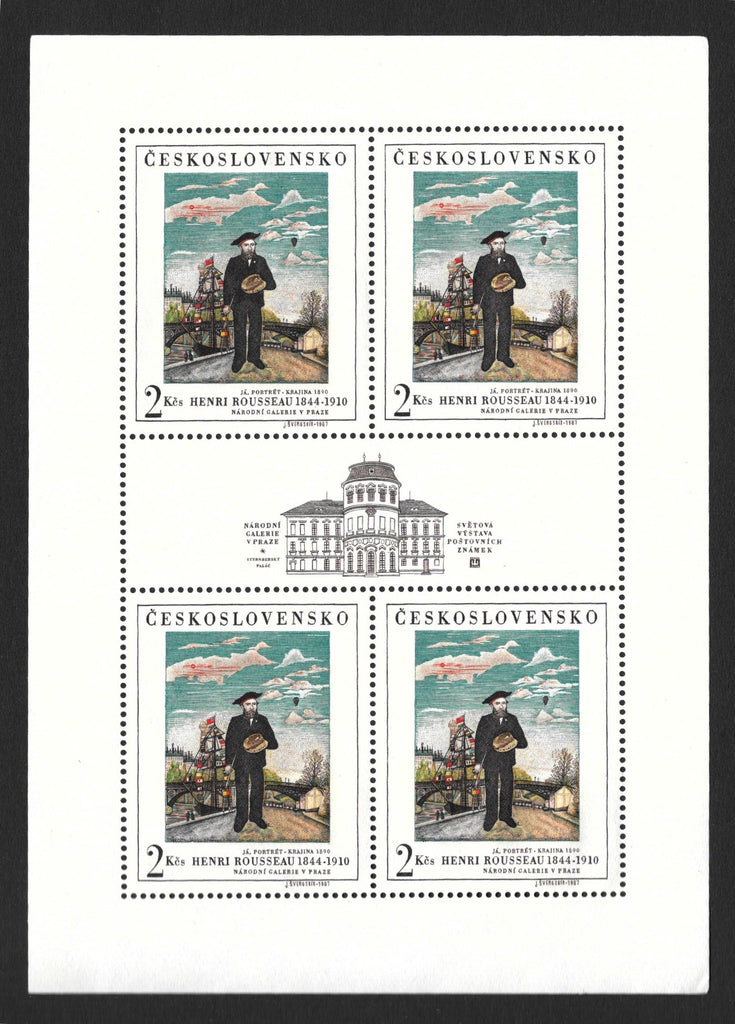 #1484 Czechoslovakia - Painting Type of 1966, Sheet of 4 (MNH)