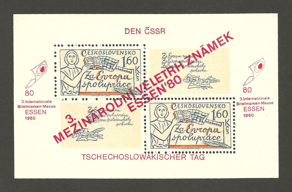 #2334 Czechoslovakia - No. 2137 Overprinted, ESSEN '80 S/S (MNH)
