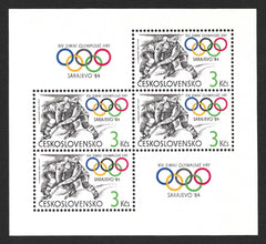 #2496a Czechoslovakia - 1984 Winter Olympics, Hockey, S/S (MNH)
