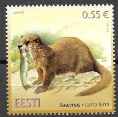 #793 Estonia - 2015 Estonian Fauna: Eurasian Otter (MNH)