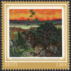 #848 Estonia - Landscape with a Red Cloud, by Konrad Magi (MNH)