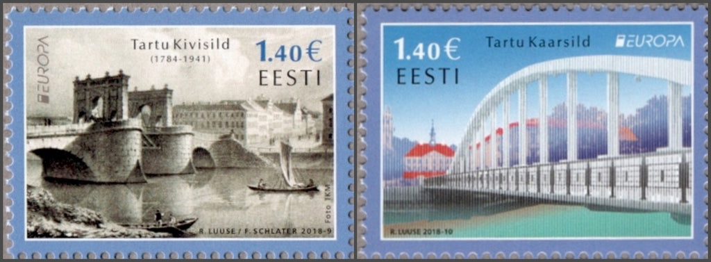 #866-867 Estonia - 2018 Europa: Bridges, Set of 2 (MNH)