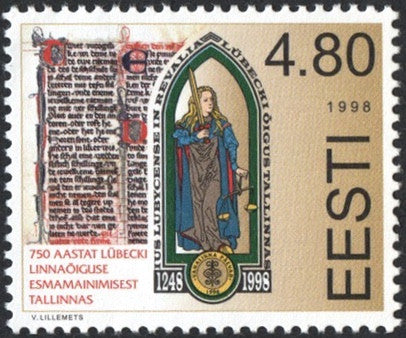 #343 Estonia - Use of Lübeck Charter in Tallinn, 750th Anniv. (MNH)