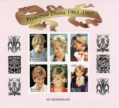 #908 Gabon - Princess Diana, Sheet of 6 (MNH)
