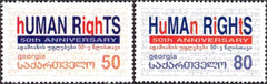 #250-251 Georgia - Human Rights in Europe, 50th Anniv. (MNH)