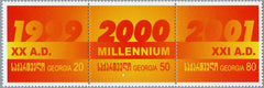 #247 Georgia - Millennium, Strip of 3 (MNH)