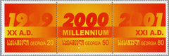 #247 Georgia - Millennium, Strip of 3 (MNH)