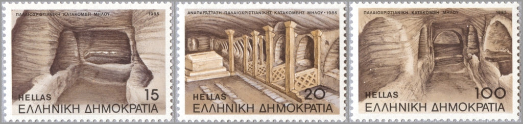 #1520-1522 Greece - Melos Catacombs, A.D., 2nd Cent., Trypete (MNH)