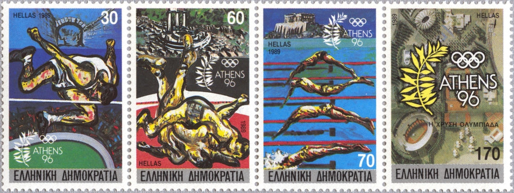 #1656a Greece - Athens '96, Strip of 4 (MNH)