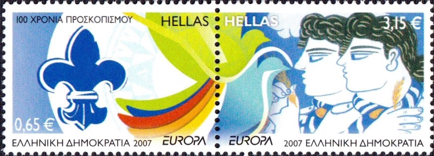 #2306 Greece - 2007 Europa: Scouting, Cent., Pair (MNH)