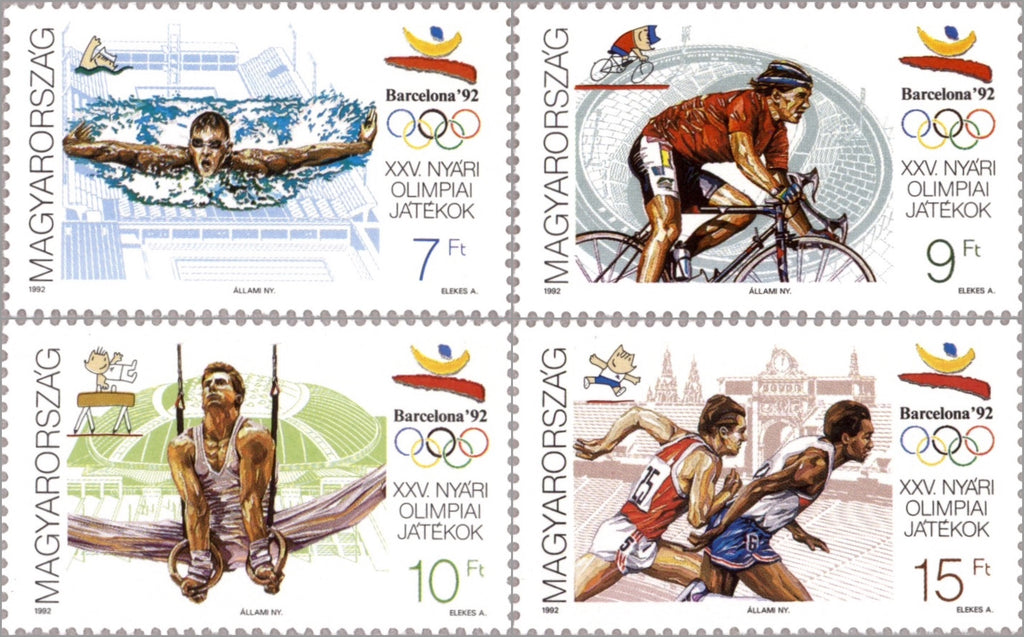 #3334-3337 Hungary - 1992 Summer Olympics, Barcelona (MNH)