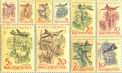 #C191-C200 Hungary - 40th Anniv. of Hungarian Air Post Stamps (w/o Inscription) (MNH)