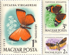 #C206-C208 Hungary - Moth-Butterfly Type of 1959 (MNH)