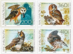 #4438 Hungary - Fauna of Hungary: Owls, Set of 4 (MNH)