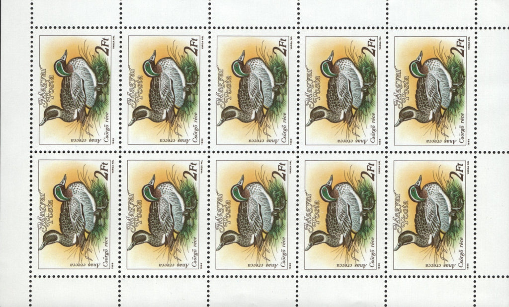 #3136a Hungary - Ducks, 2 Panes of 10 (MNH)