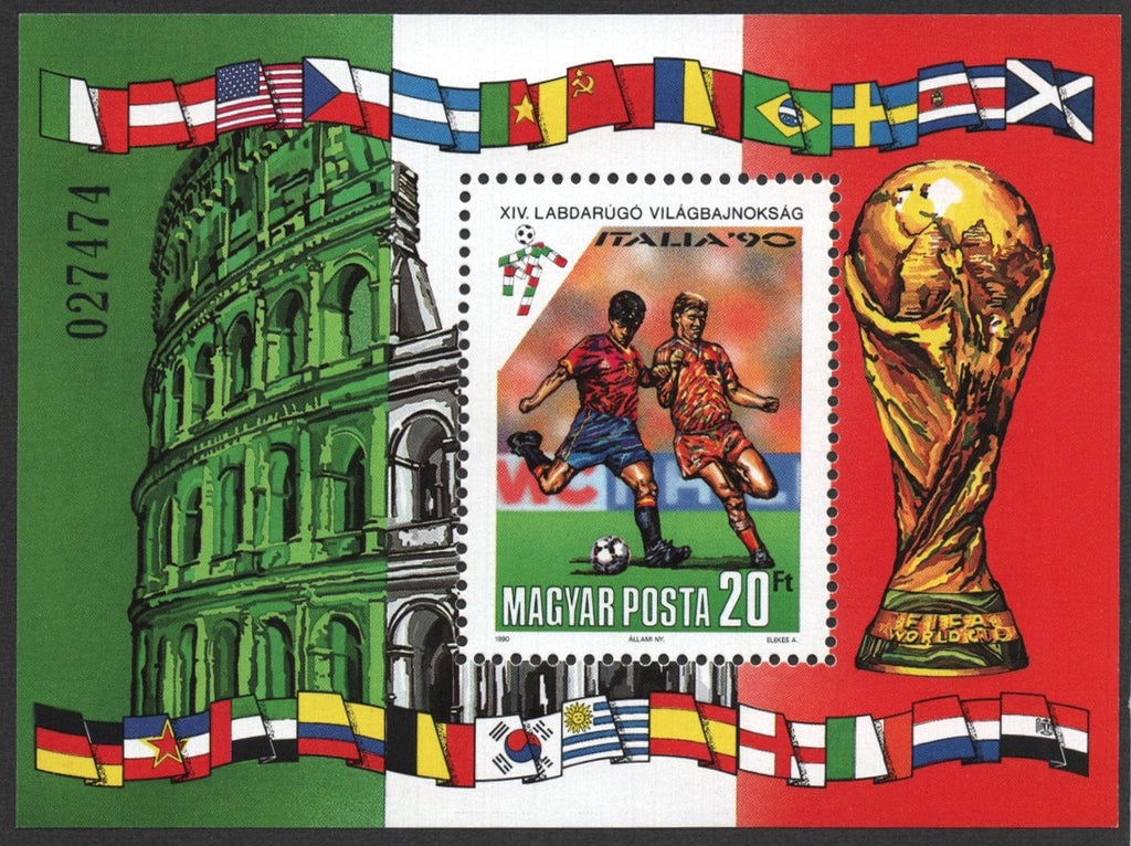 #3247 Hungary - 1990 World Cup Soccer Championships S/S (MNH)