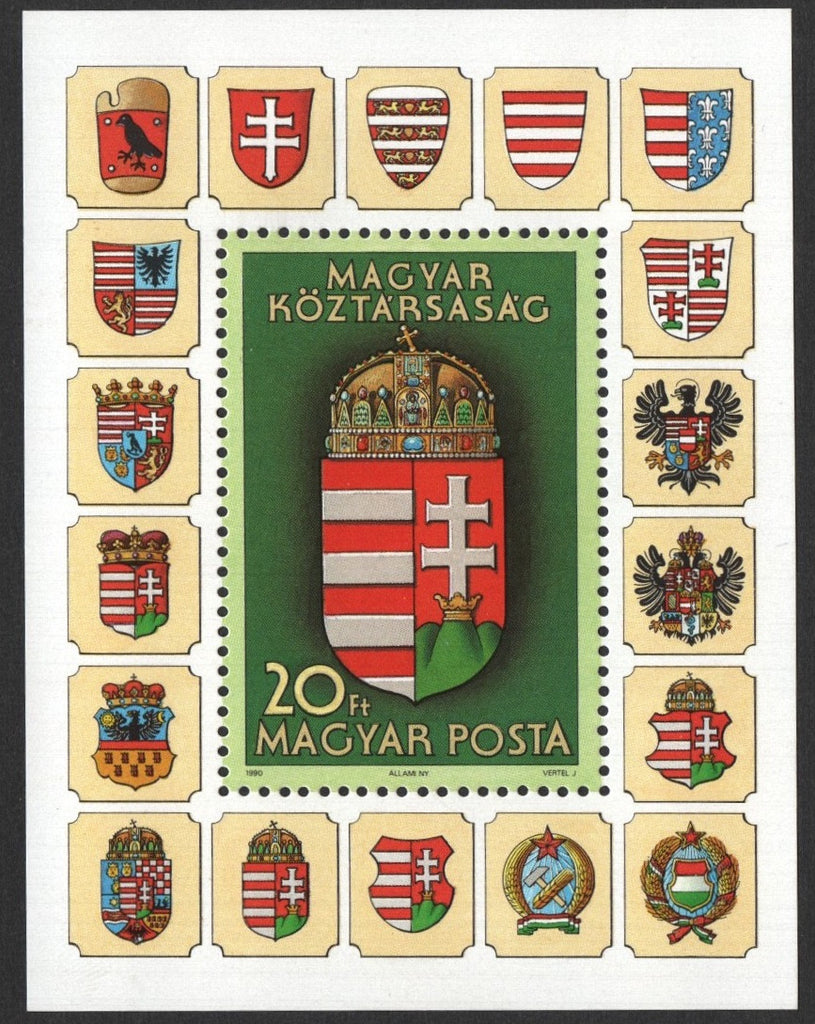 #3254 Hungary - New Coat of Arms S/S (MNH)
