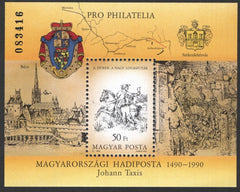 #3271 Hungary - Thurn & Taxis Postal System, 500th Anniv. S/S (MNH)