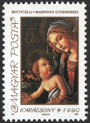 #3276 Hungary - Madonna with Child, by Botticelli (MNH)